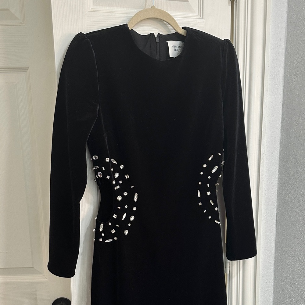 Tuckernuck Hyacinth House Black Embellished Velvet Jules Midi Dress